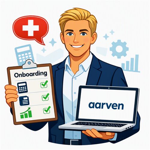 Aarven-Mitarbeiter begleitet das Onboarding: Konten einrichten, erste Buchungen erfassen, Auswertungen einrichten