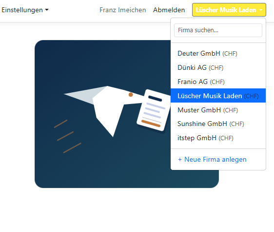Schneller Wechsel zwischen den Mandanten